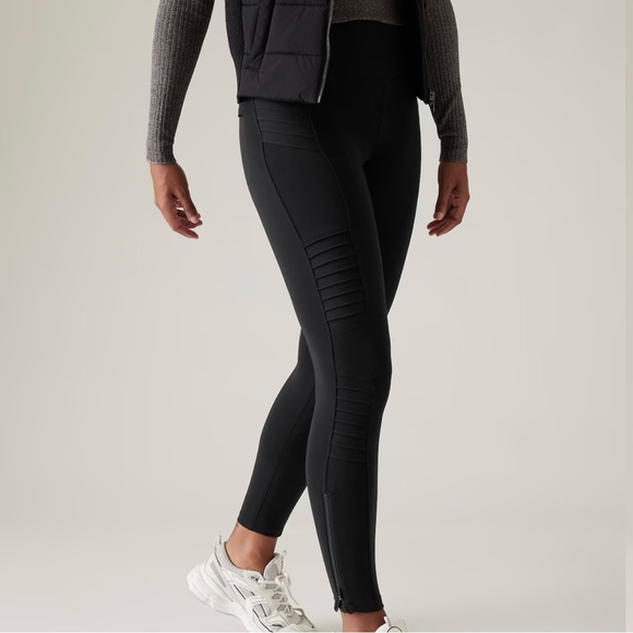Athleta Women’s Delancey Motto Tight Black Zip Ankles Size S - Picture 1 of 5